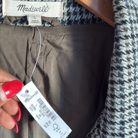 NEW Madewell Oversized Knit Blazer in Houndstooth - Picture 7 of 10
